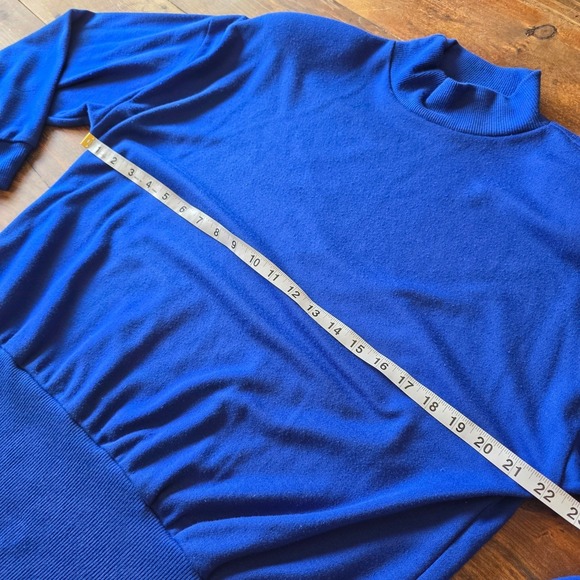 Vintage Russ Studio Cobalt Blue Knit Skirt Set Mock‎ Neck Top Made USA - Picture 7 of 14